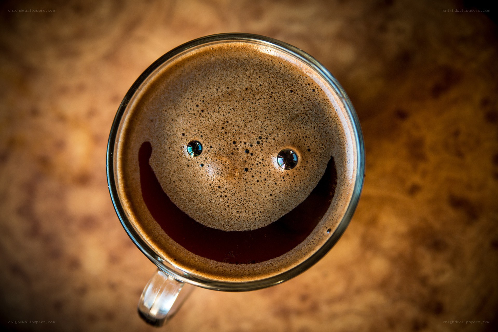 coffee foam smiley face
