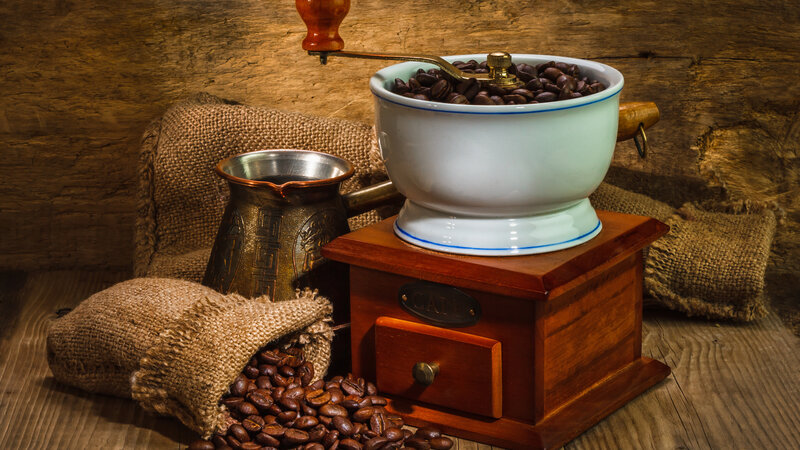 Coffee Grinder Setup — Brown