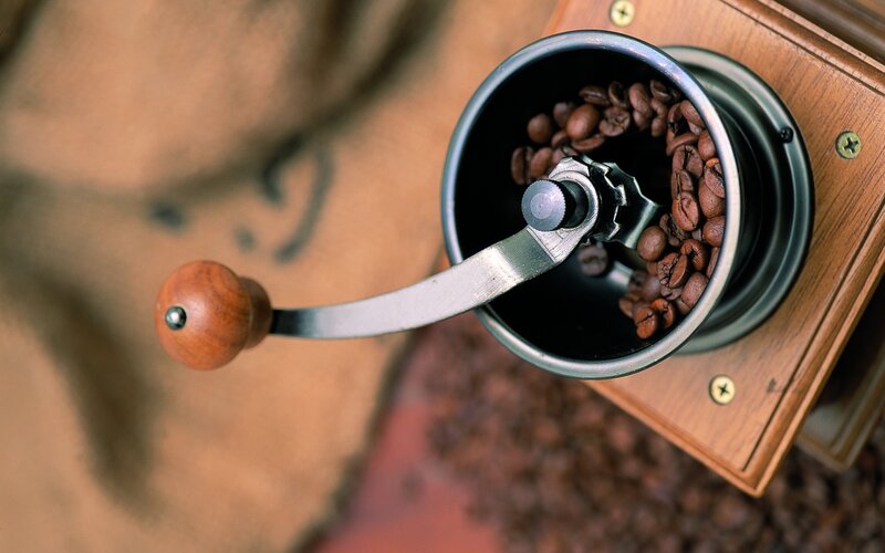 Coffee Grinder with Beans — Brown, Calm