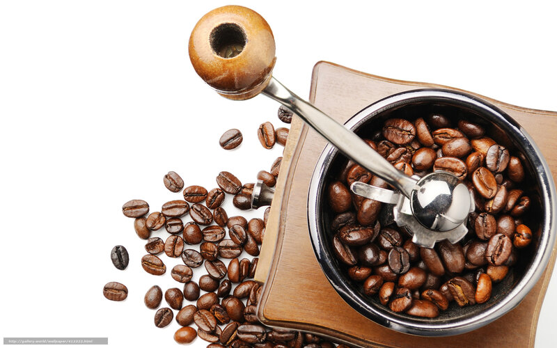 Coffee Grinder with Beans — Brown, Neutral, Photograph