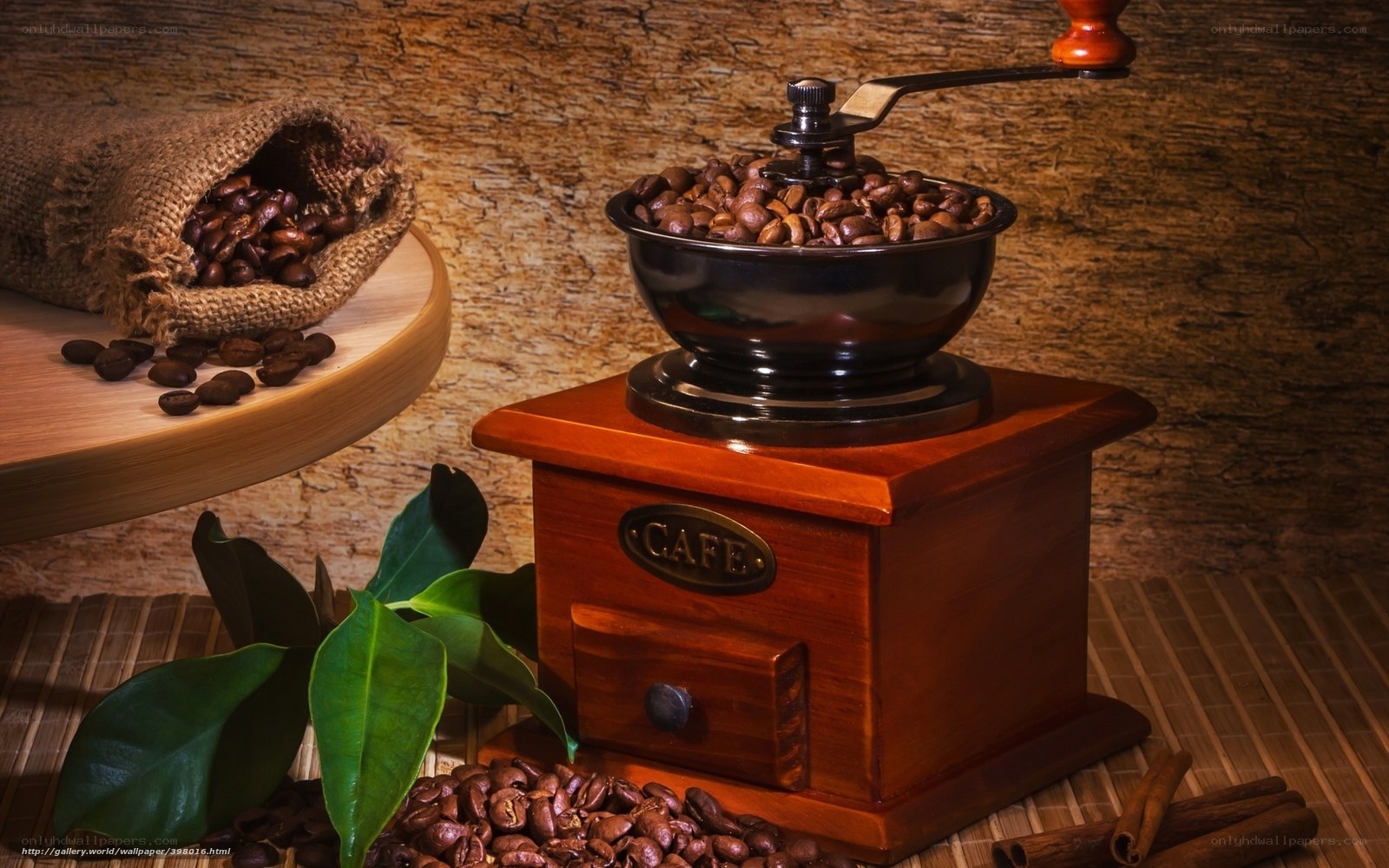 coffee grinder with beans