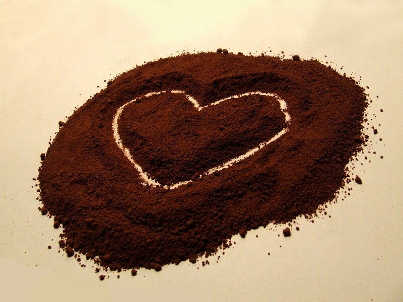Coffee Grounds Heart — Brown