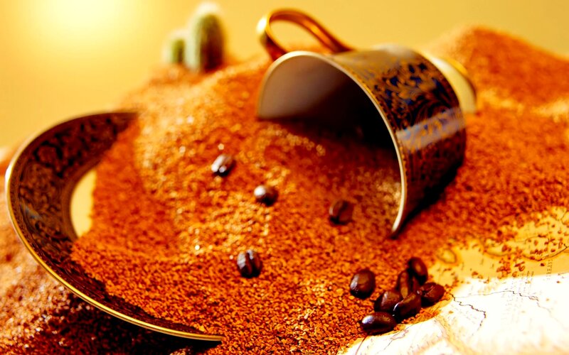Coffee Grounds in Cup — Brown