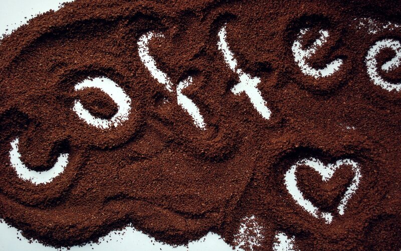 Coffee Grounds with Text