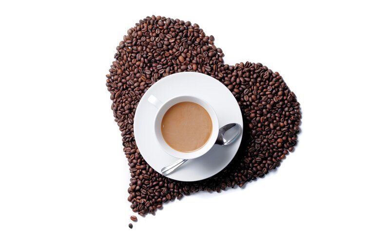 coffee heart arrangement