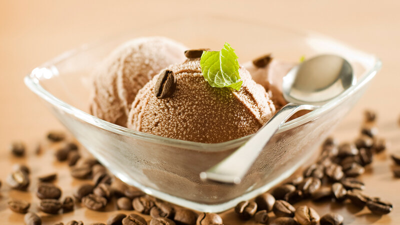 Coffee Ice Cream in Bowl
