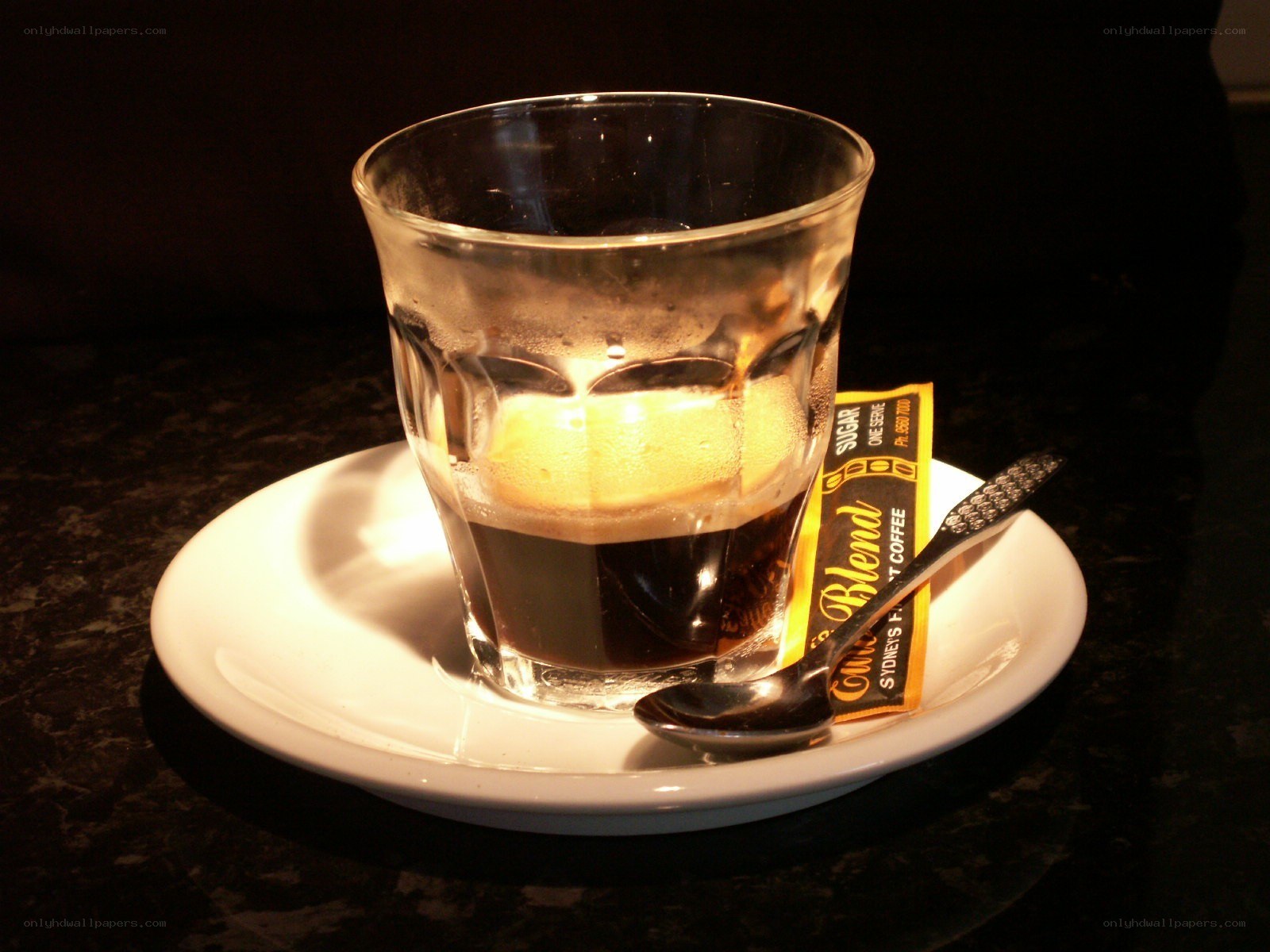 coffee in a glass cup