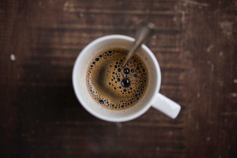 Coffee in a White Cup — Brown, Calm, Photograph