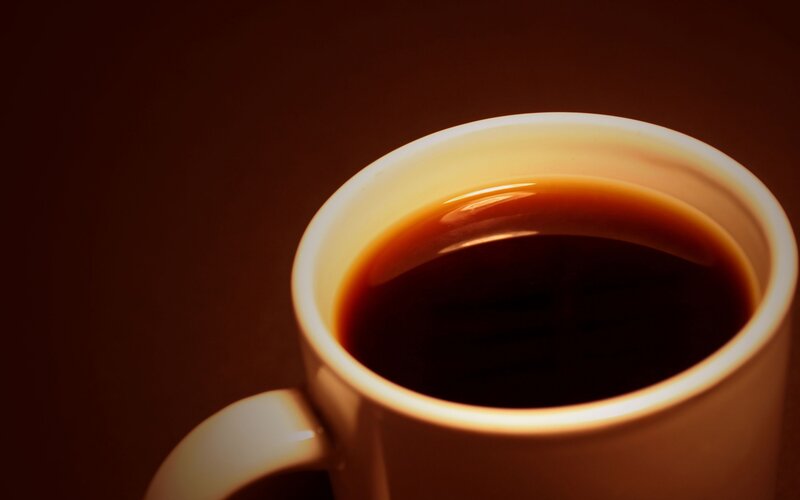 Coffee in a White Mug — Brown