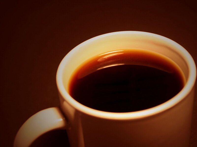 coffee in a white mug