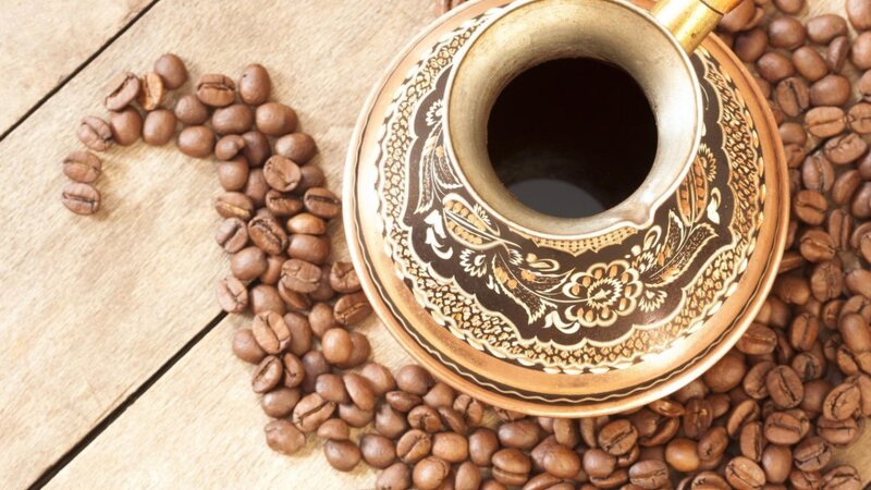 Coffee in Copper Pot — Brown