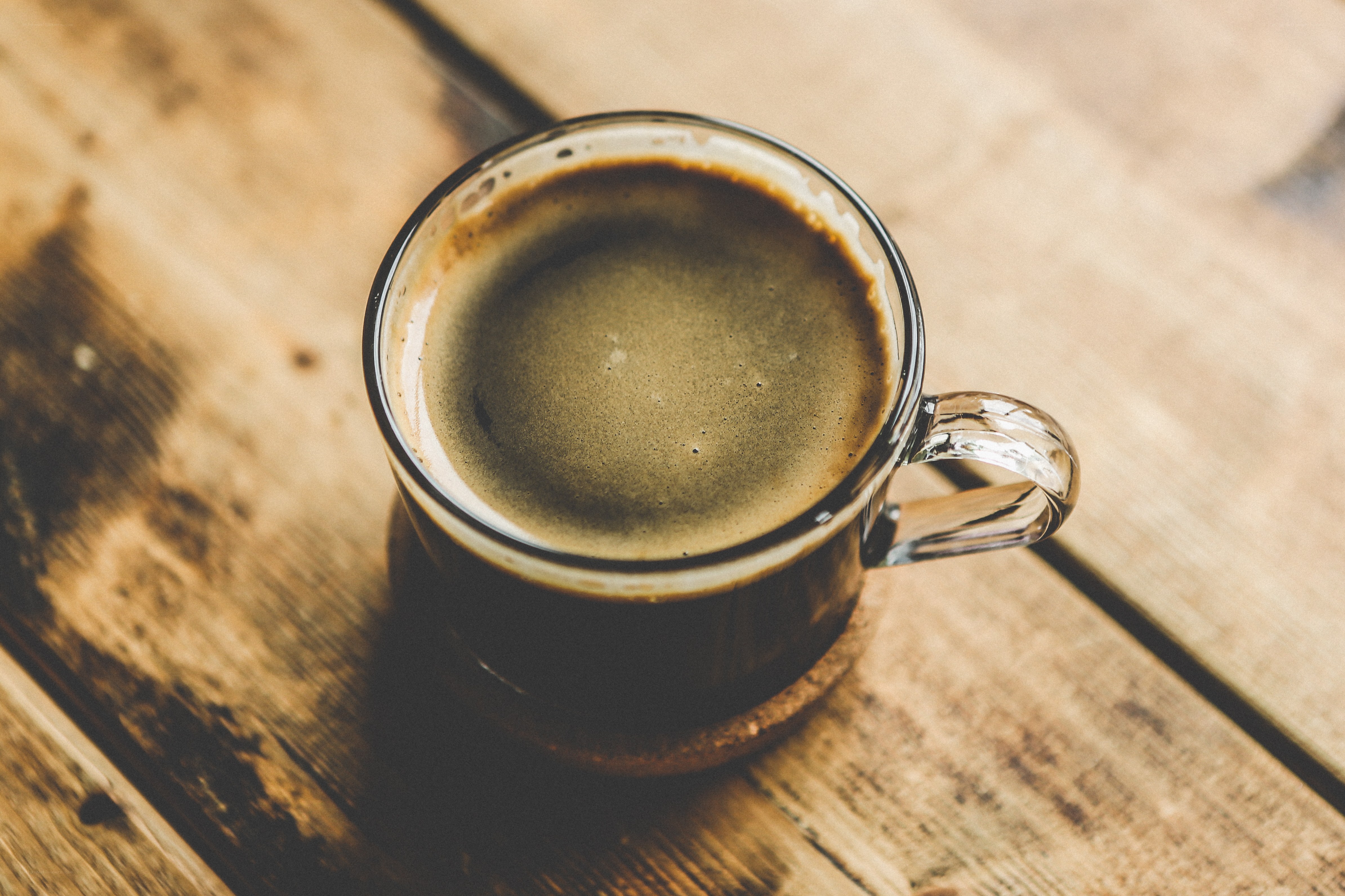 coffee in glass mug