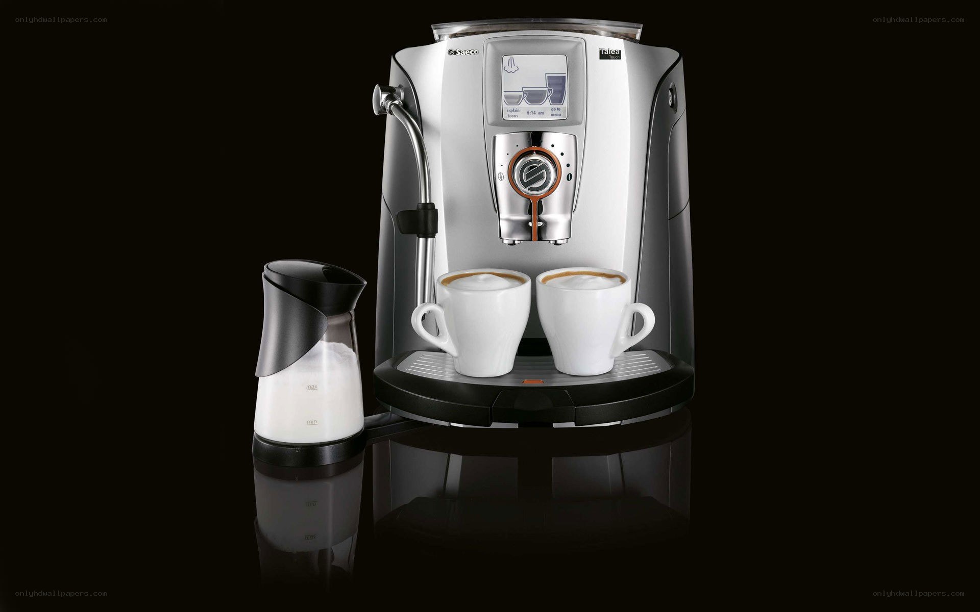 Coffee machine with cups