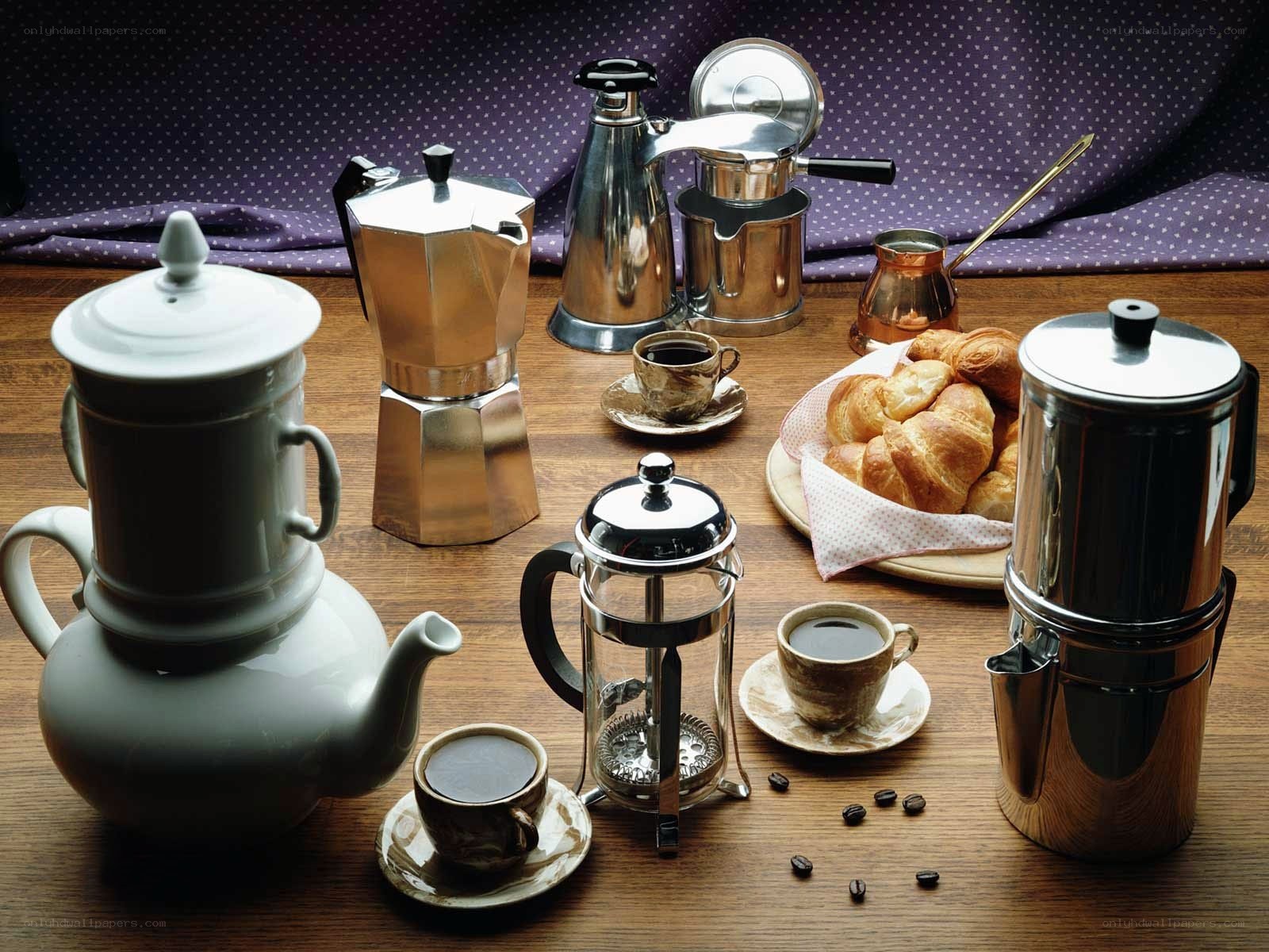 coffee makers and pastries