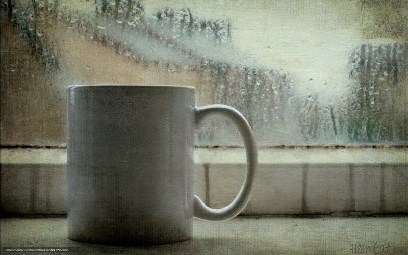 coffee mug by window