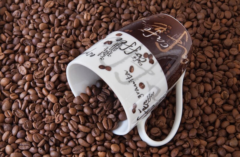Coffee Mug on Beans