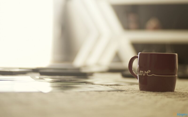 coffee mug on carpet