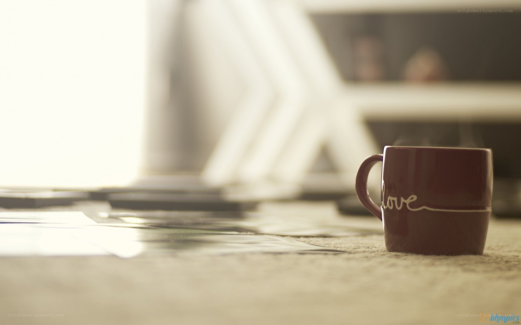 coffee mug on carpet