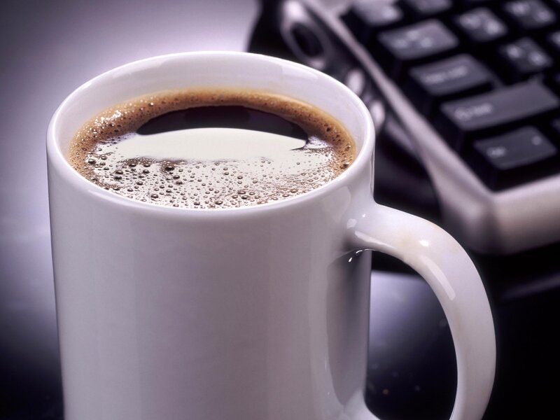 coffee mug on desk