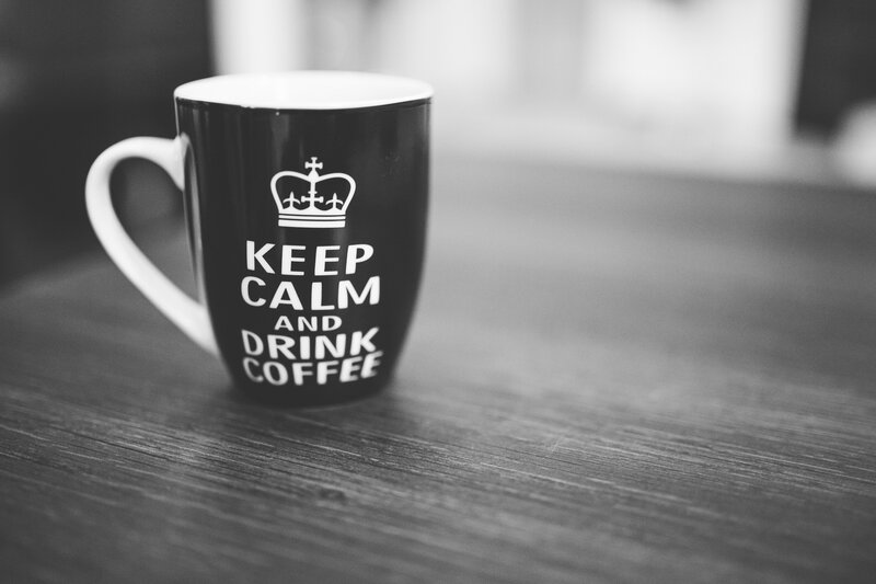 Coffee Mug on Table — Black