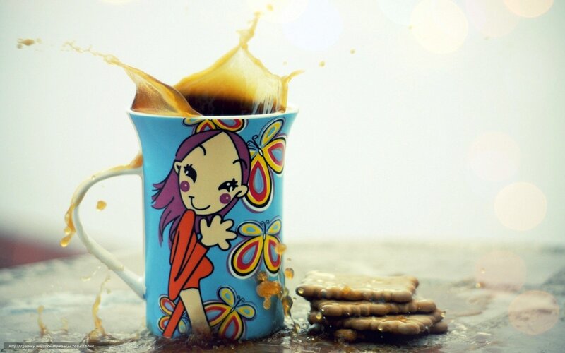Coffee Mug Splashing — Blue, Dynamic