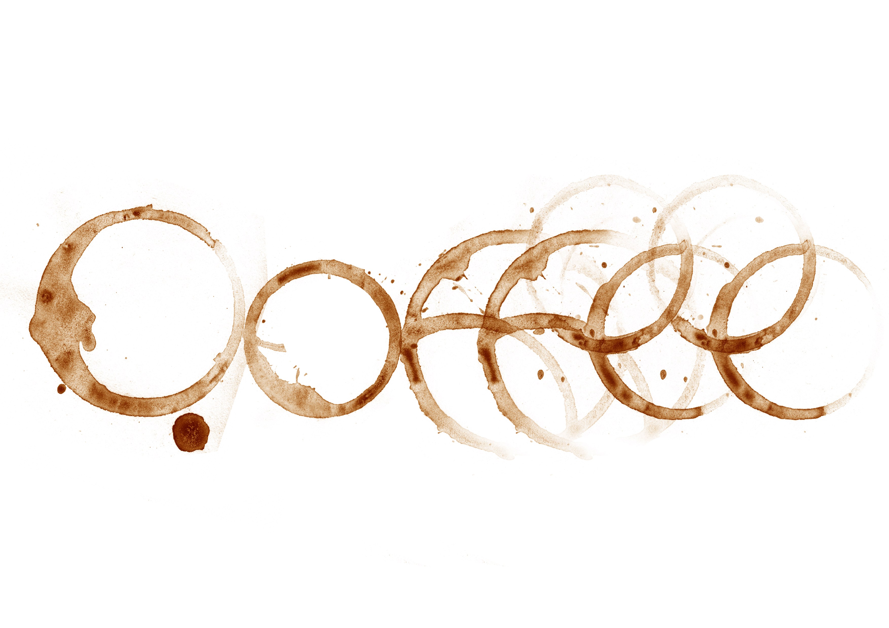 coffee ring stains on white