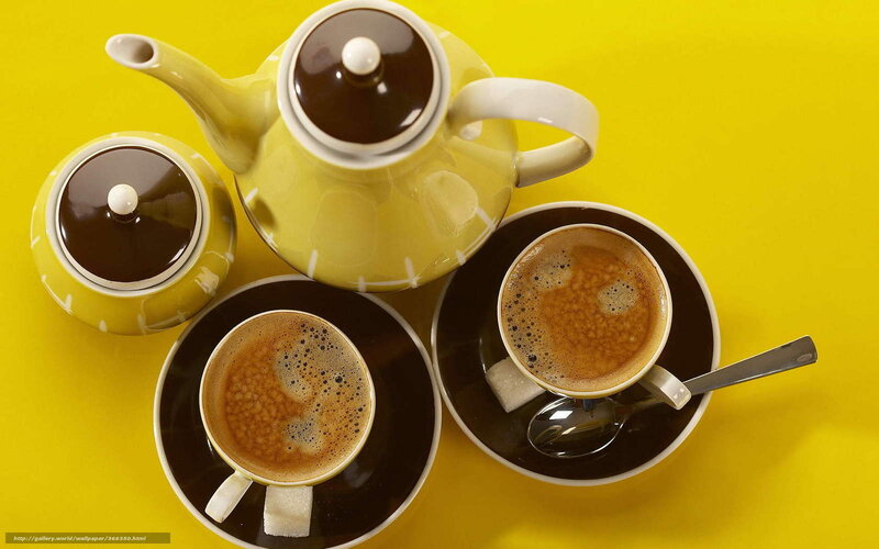 Coffee Set on Yellow — Calm