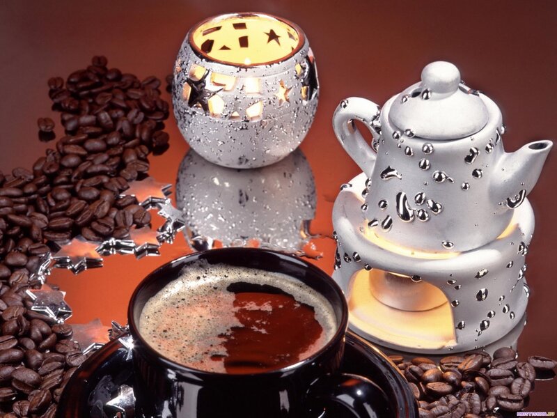 Coffee Setup with Beans — Brown, Cozy