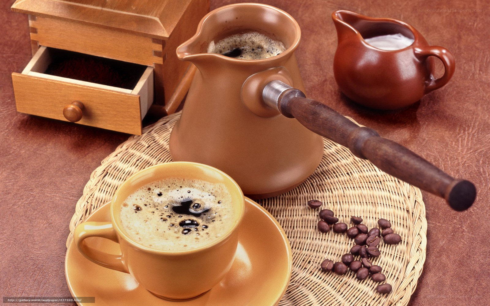 coffee setup with grinder