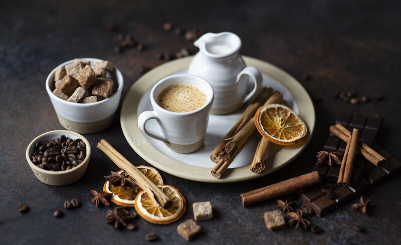 Coffee Setup with Spices