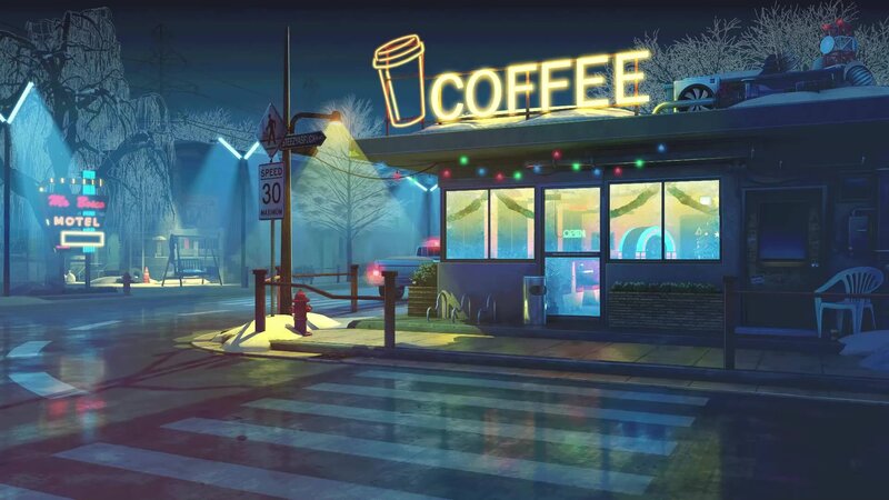 Coffee Shop at Night