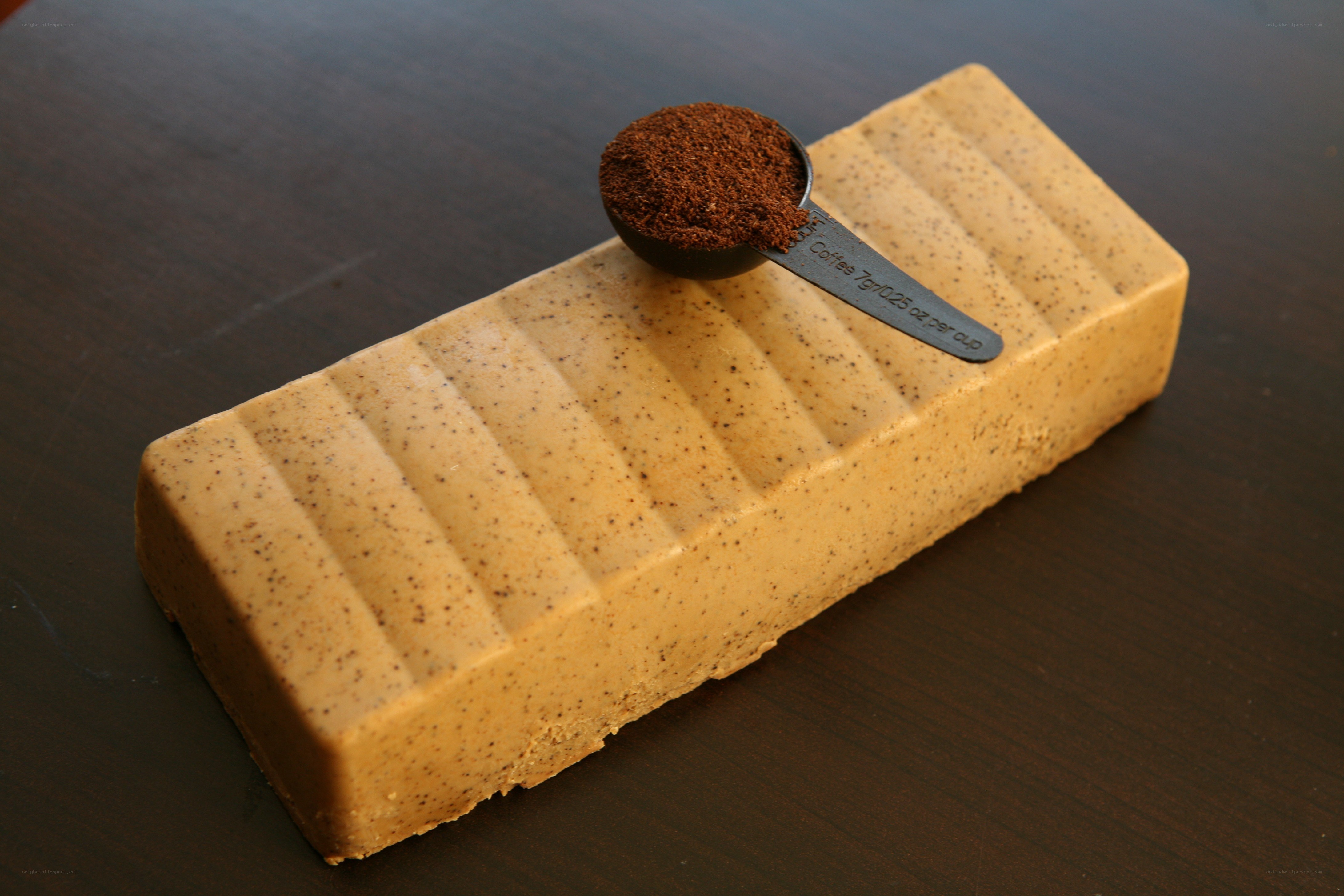 coffee soap bar with grounds