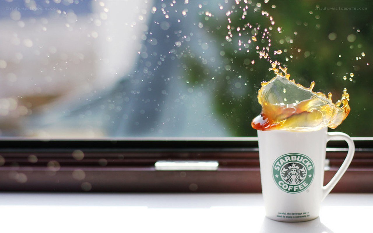 coffee splash in starbucks mug
