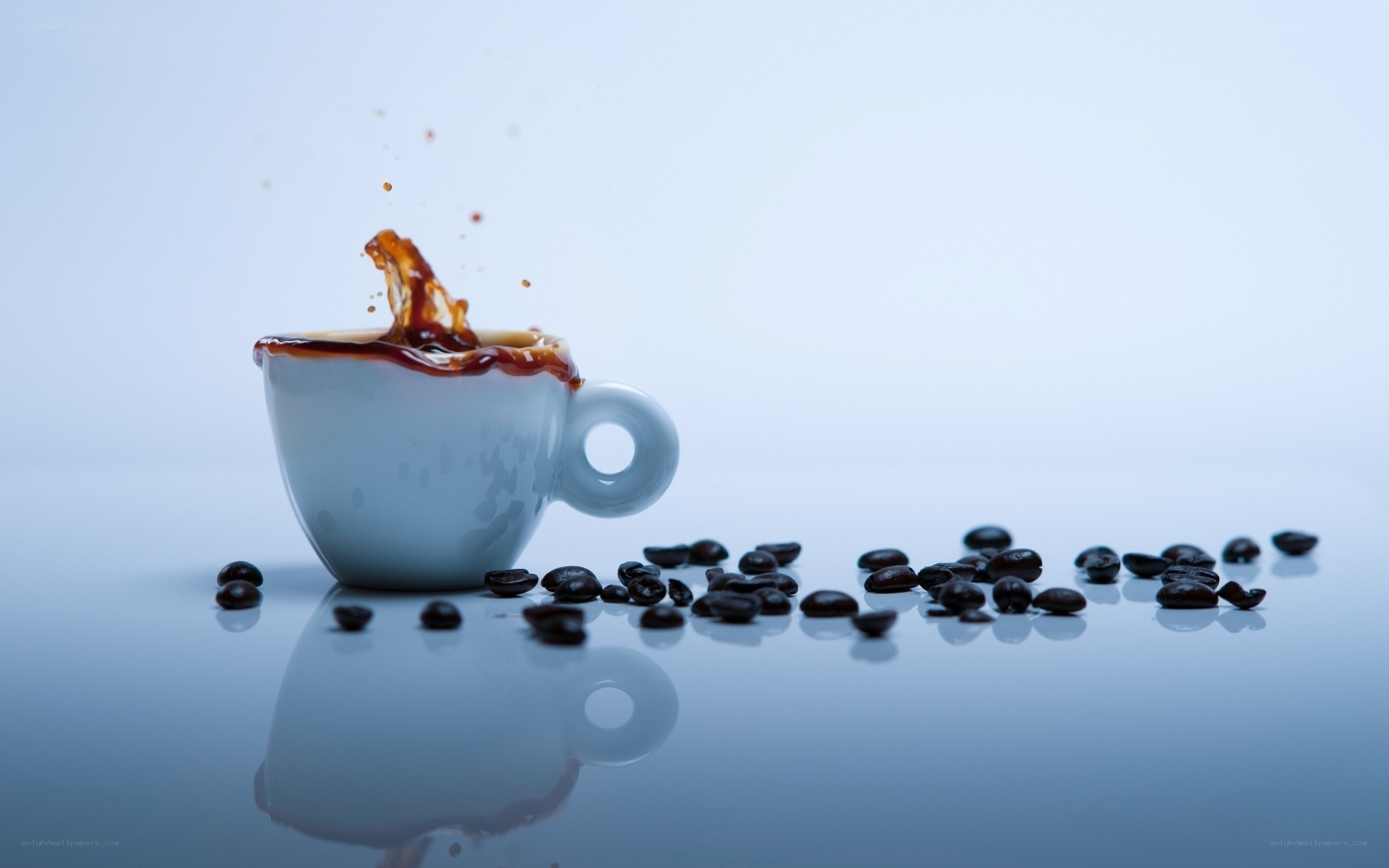 coffee splash in white cup