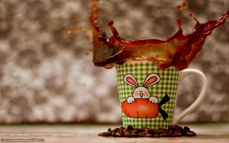 Coffee Splashing from Cup — Green, Dynamic, Photograph