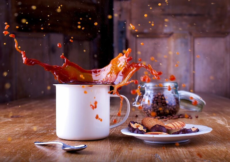 Coffee Splashing from Mug — Brown