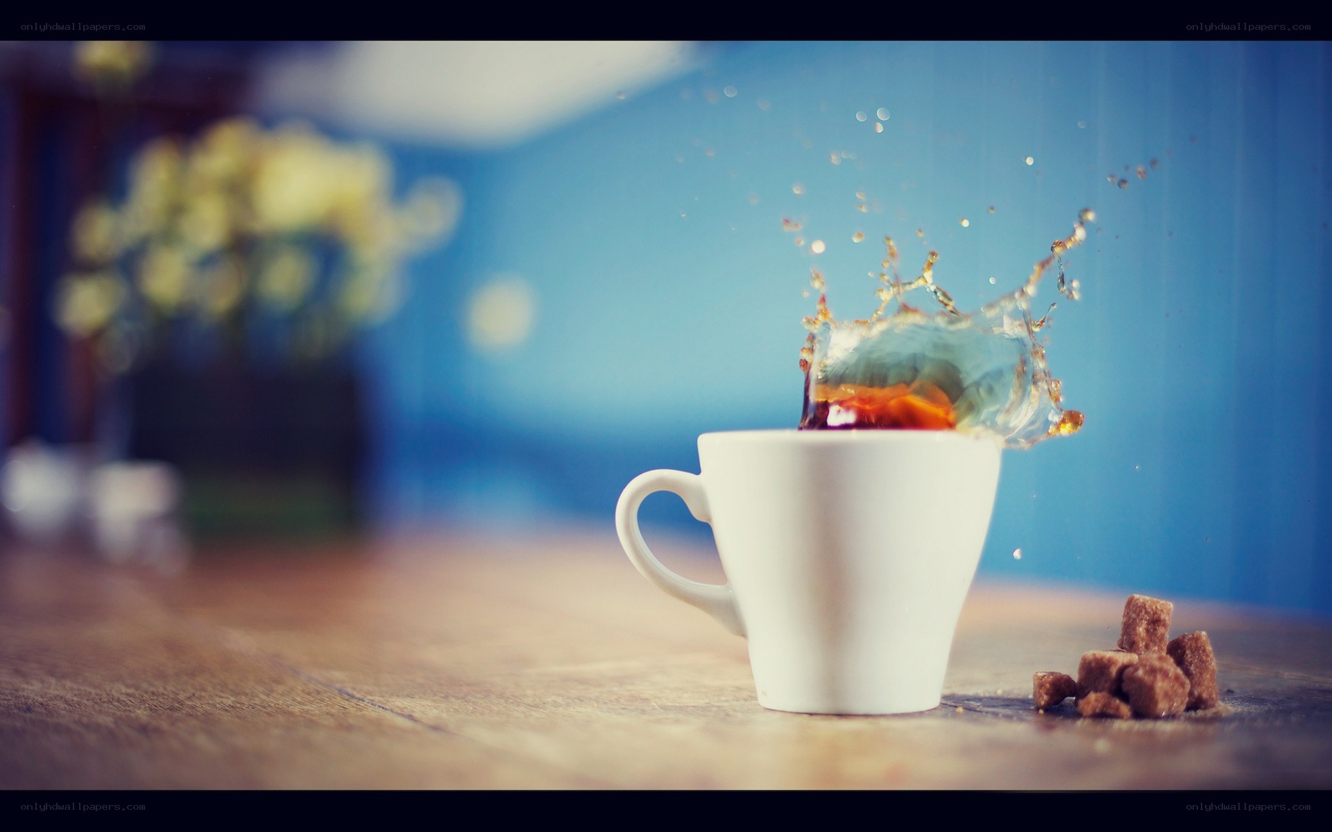 coffee splashing in a cup
