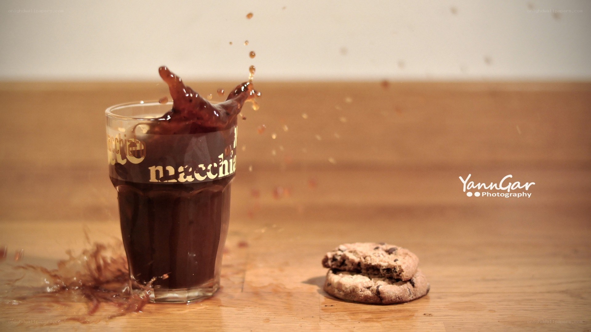 coffee splashing in a glass