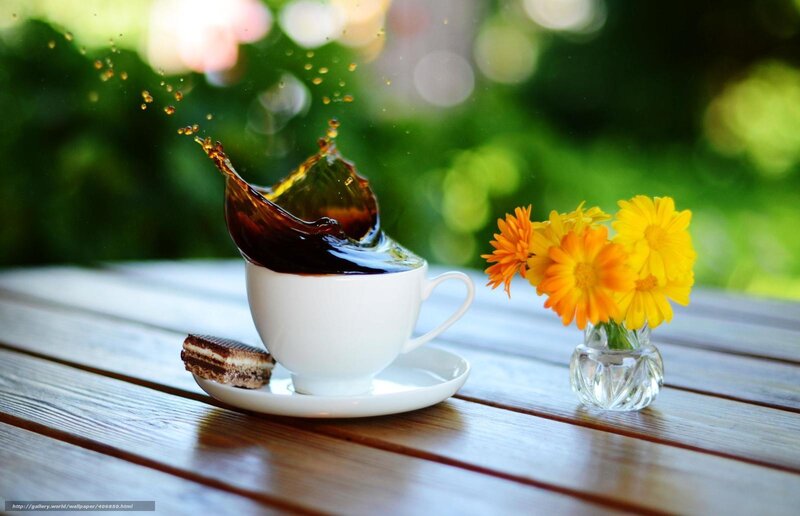 Coffee Splashing in Cup — Brown
