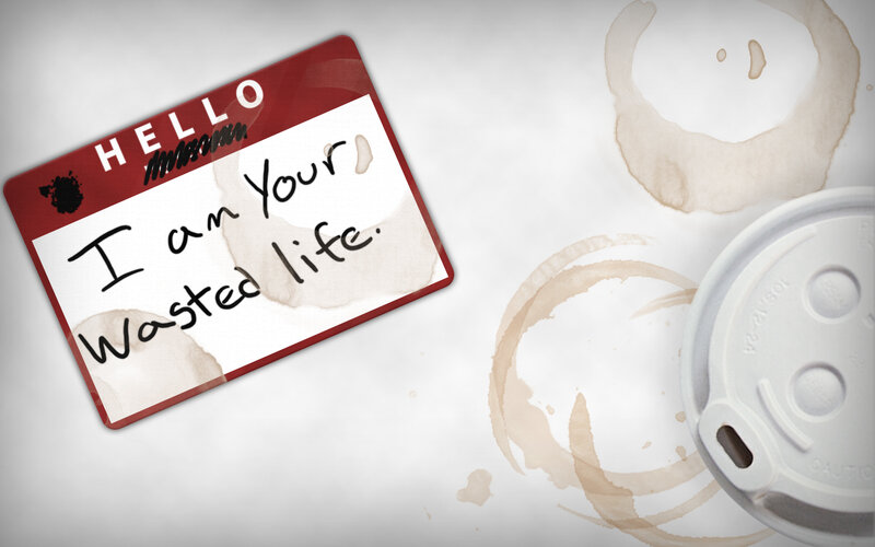 Coffee Stains and Name Tag — White