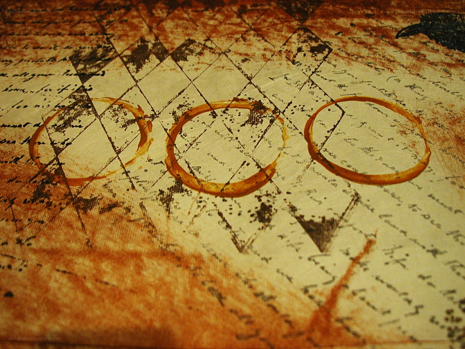 coffee stains on old paper