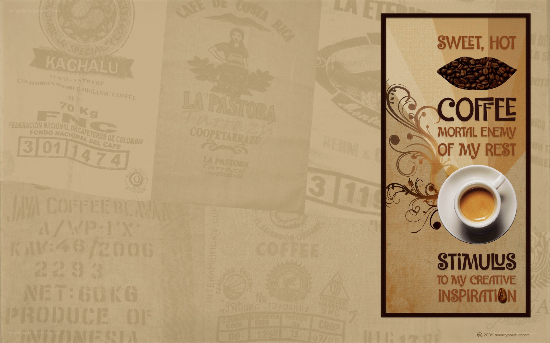 Coffee-themed graphic design