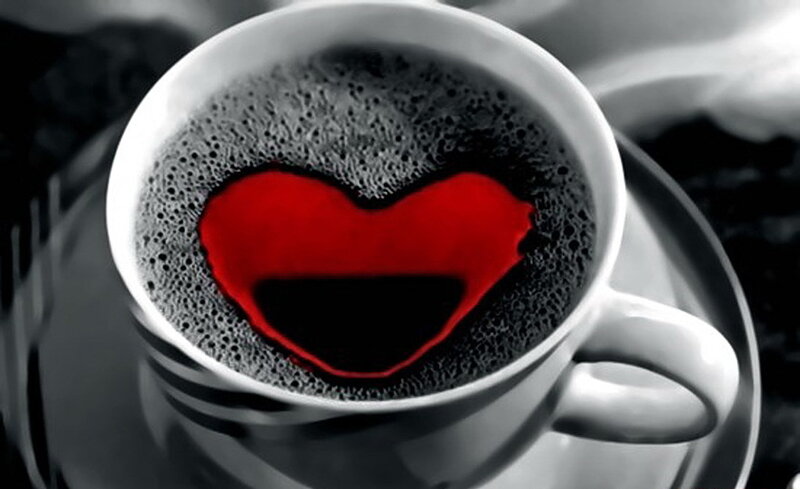coffee with a heart shape