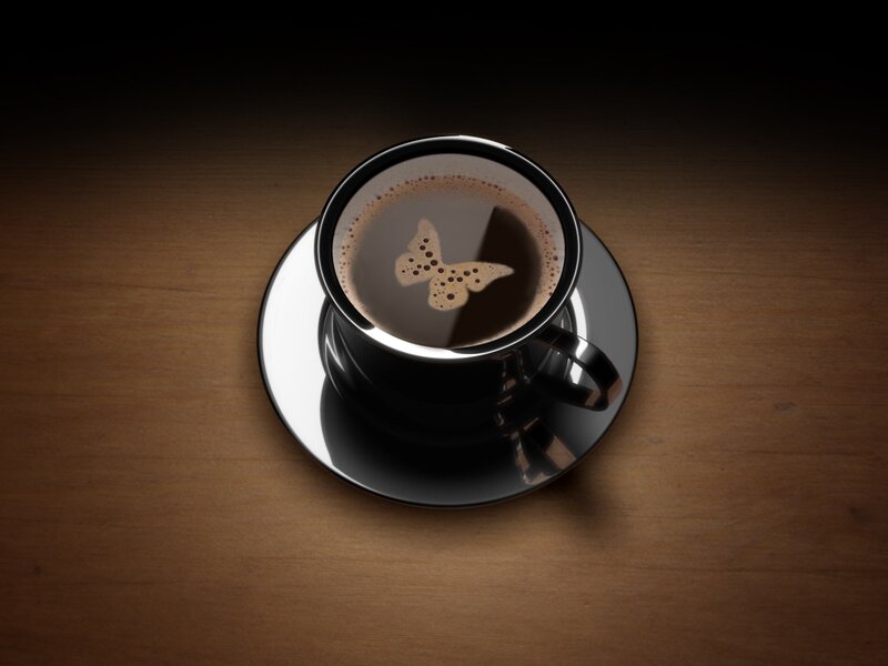coffee with butterfly foam art