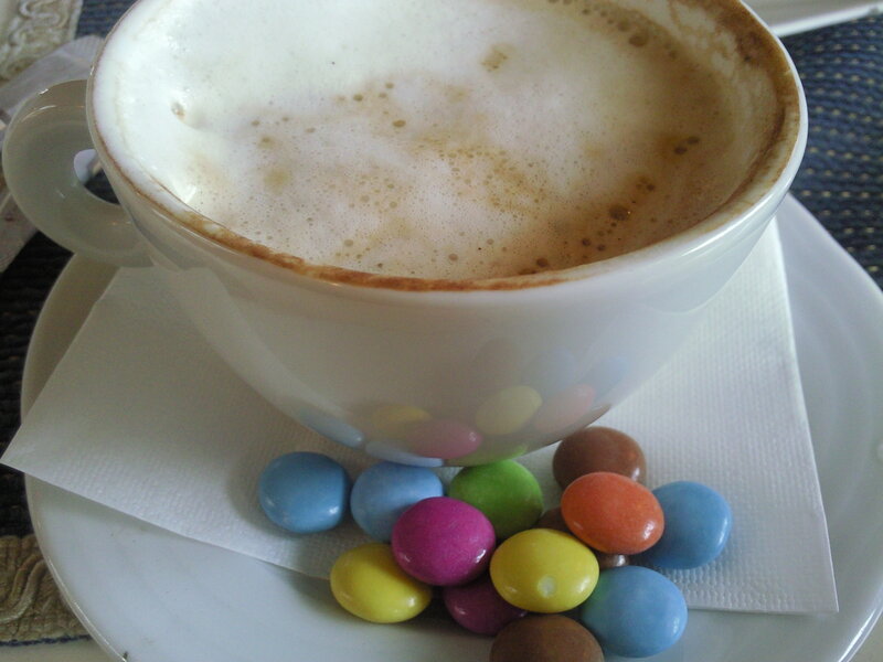 coffee with candies