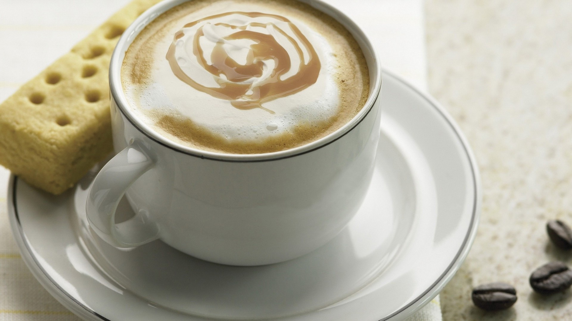 coffee with caramel drizzle