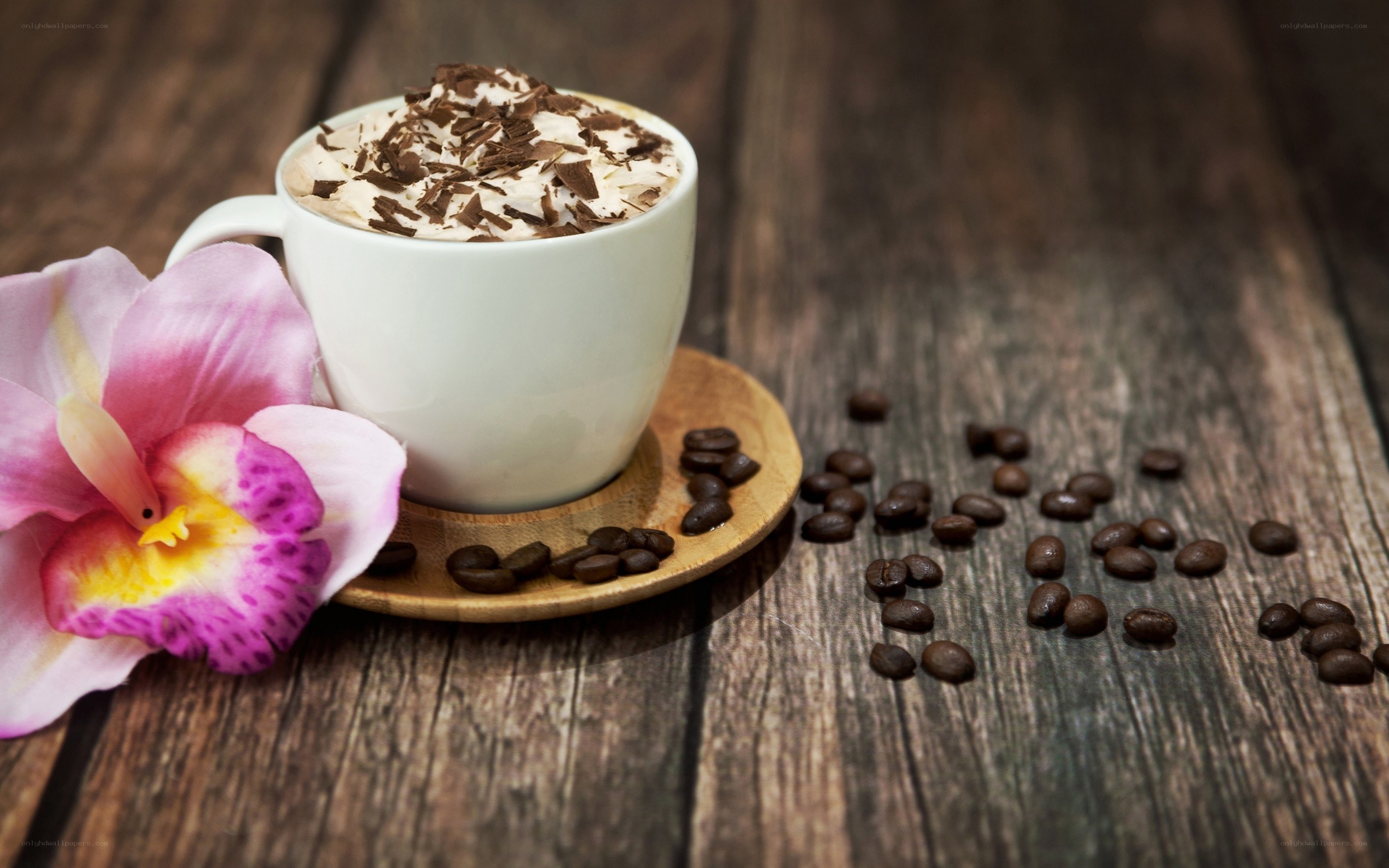 Coffee with chocolate shavings