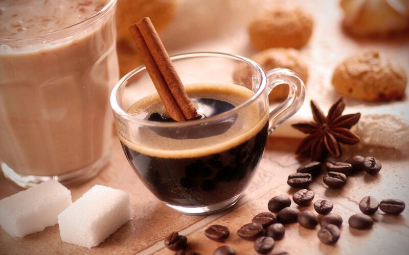 Coffee with Cinnamon Stick — Brown