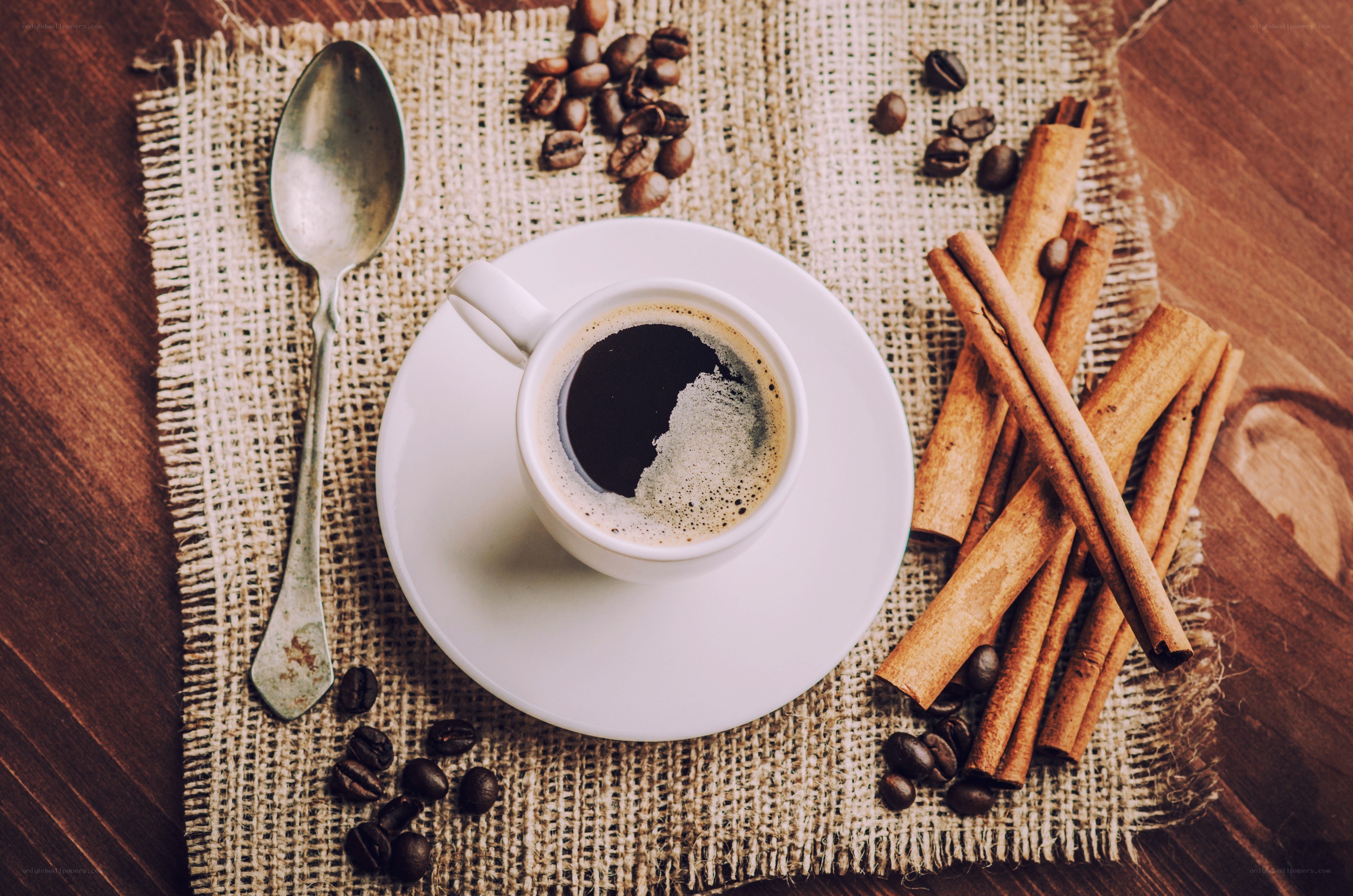 coffee with cinnamon sticks