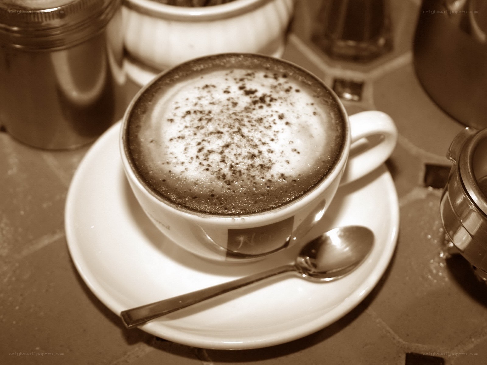 coffee with cocoa powder